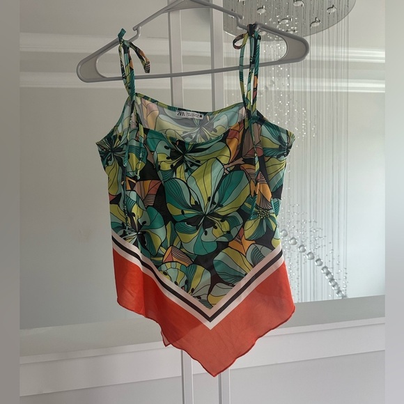 Zara Floral Multicolor Women's Top - Picture 6 of 7